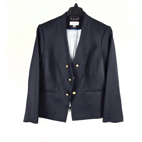 Calvin Klein Jackets & Blazers - Calvin Klein Textured Open Front Jacket Women Size 18 Button Blazer Navy Blue